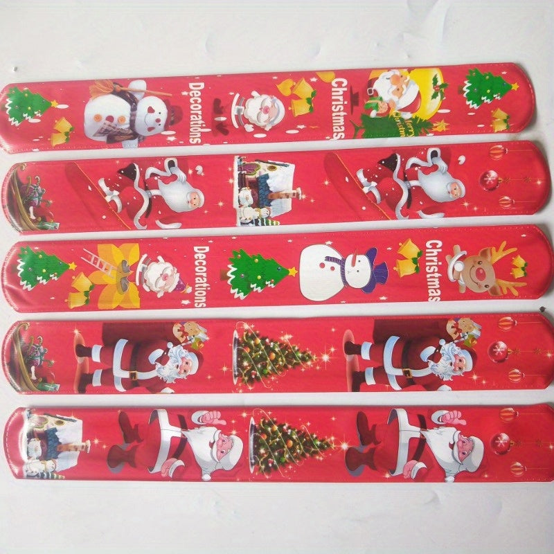 12pcs Christmas Snap Bracelets Party Favors Supplies Decoration