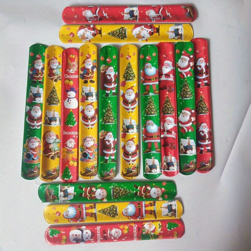 12pcs Christmas Snap Bracelets Party Favors Supplies Decoration
