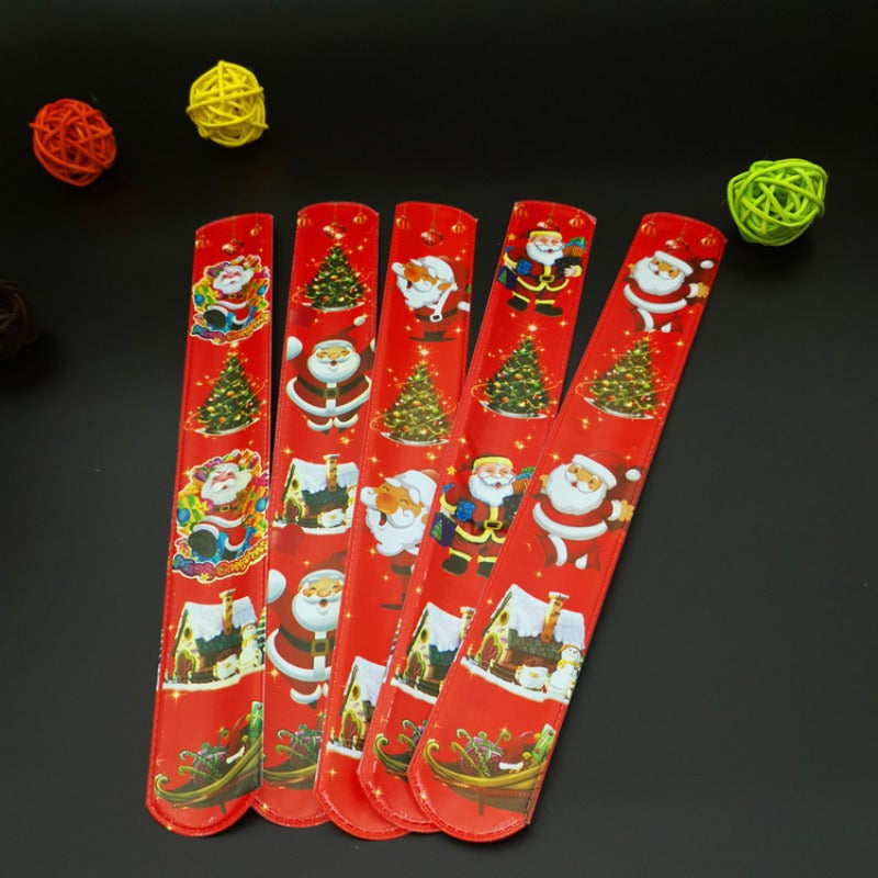 12pcs Christmas Snap Bracelets Party Favors Supplies Decoration