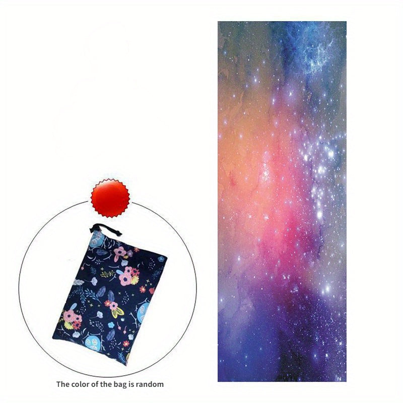Non-slip Yoga Mat Towel Pattern Print Sweat-absorbent Yoga Mat Blanket