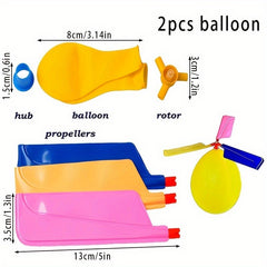 3 Colorful Balloon Helicopters Outdoor Toys