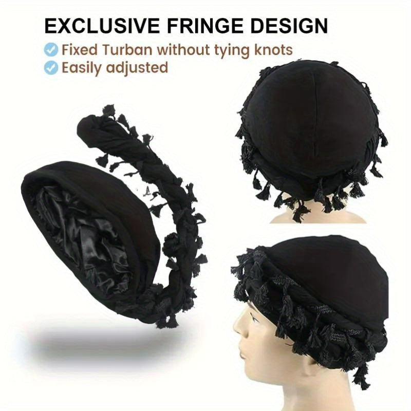 Vintage Twist Head Wrap Turban For Men with Tassel