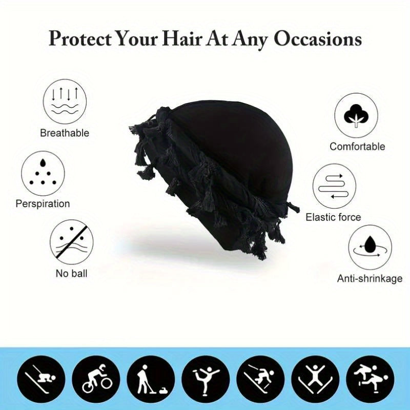 Vintage Twist Head Wrap Turban For Men with Tassel