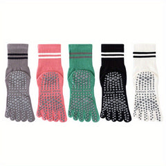 2 Pcs Women's Non-slip Yoga Socks with Separated Toes