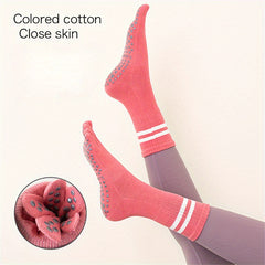 2 Pcs Women's Non-slip Yoga Socks with Separated Toes
