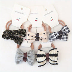 10pcs Flower Hair Bows Elastic Hair Ties & Scrunchies