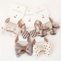 10pcs Flower Hair Bows Elastic Hair Ties & Scrunchies