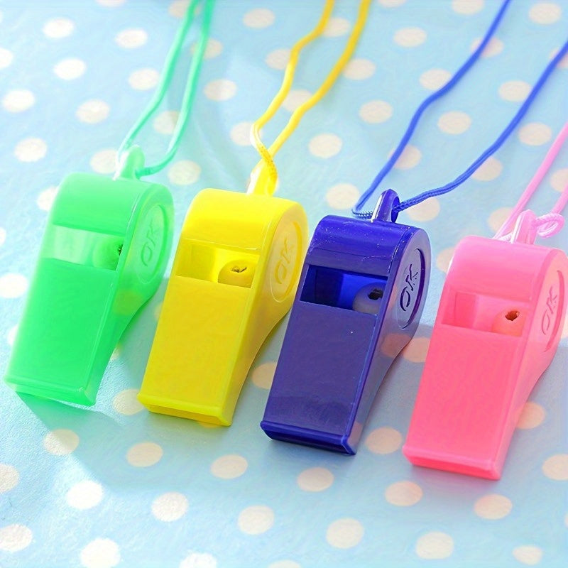 100pcs Portable Plastic Whistle For Sports Cheering and Emergencies