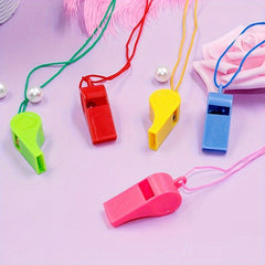 100pcs Portable Plastic Whistle For Sports Cheering and Emergencies