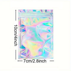 30pcs Smell Proof Holographic Foil Pouch Bag Zip Lock Bag For Food Candy Jewelry