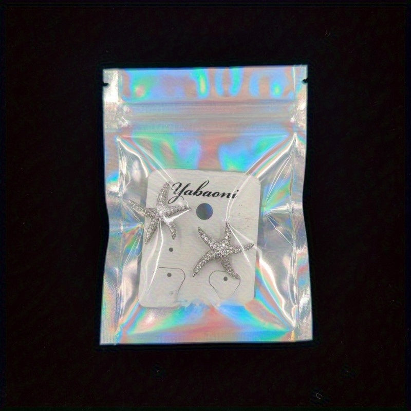30pcs Smell Proof Holographic Foil Pouch Bag Zip Lock Bag For Food Candy Jewelry