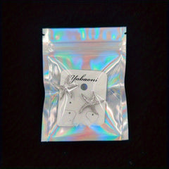 30pcs Smell Proof Holographic Foil Pouch Bag Zip Lock Bag For Food Candy Jewelry