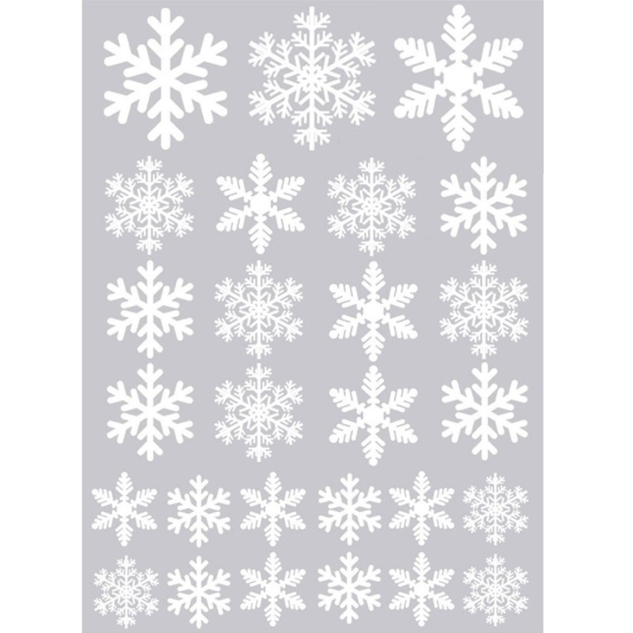 27pcs Christmas Snow Flakes Wall Sticker Set Vinyl Art Decal Window Stickers