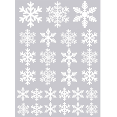 27pcs Christmas Snow Flakes Wall Sticker Set Vinyl Art Decal Window Stickers