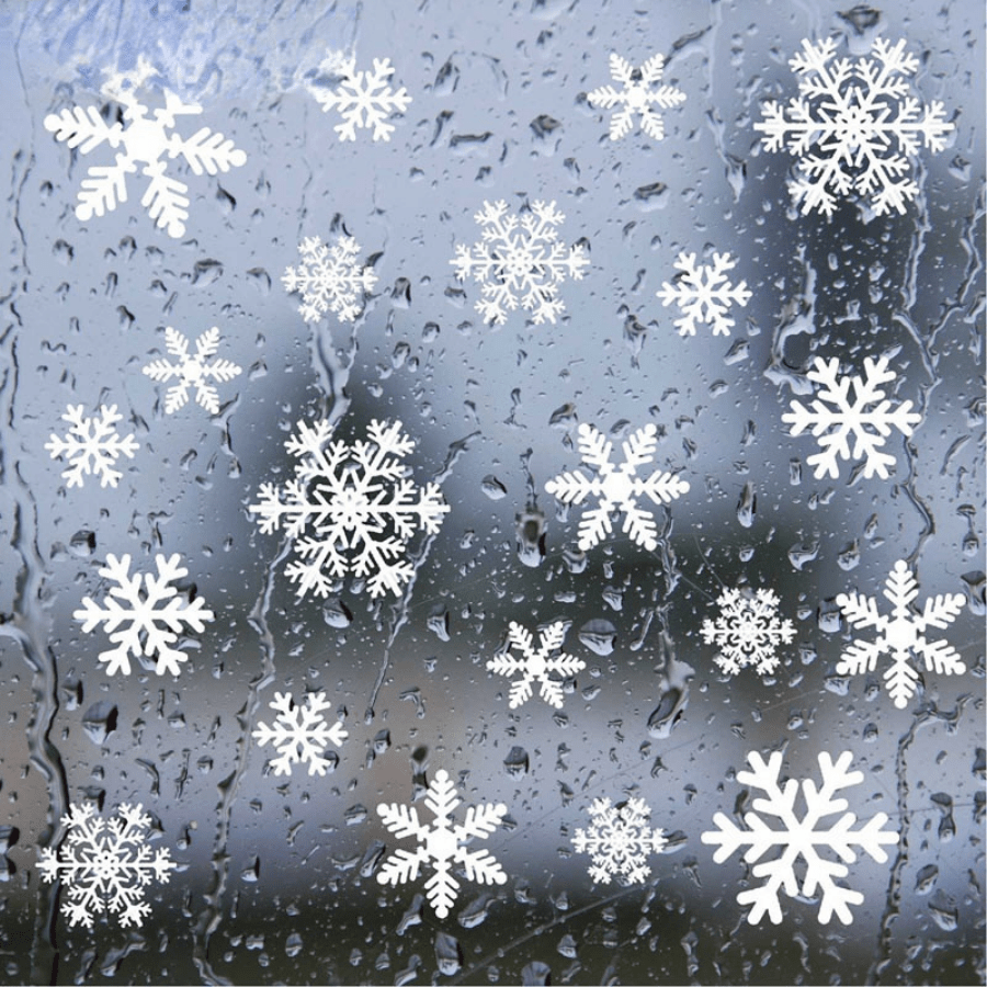 27pcs Christmas Snow Flakes Wall Sticker Set Vinyl Art Decal Window Stickers