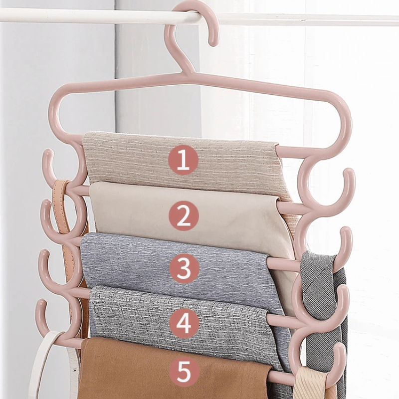 5-Layer Plastic Clothes Rack Closet Storage Organizer