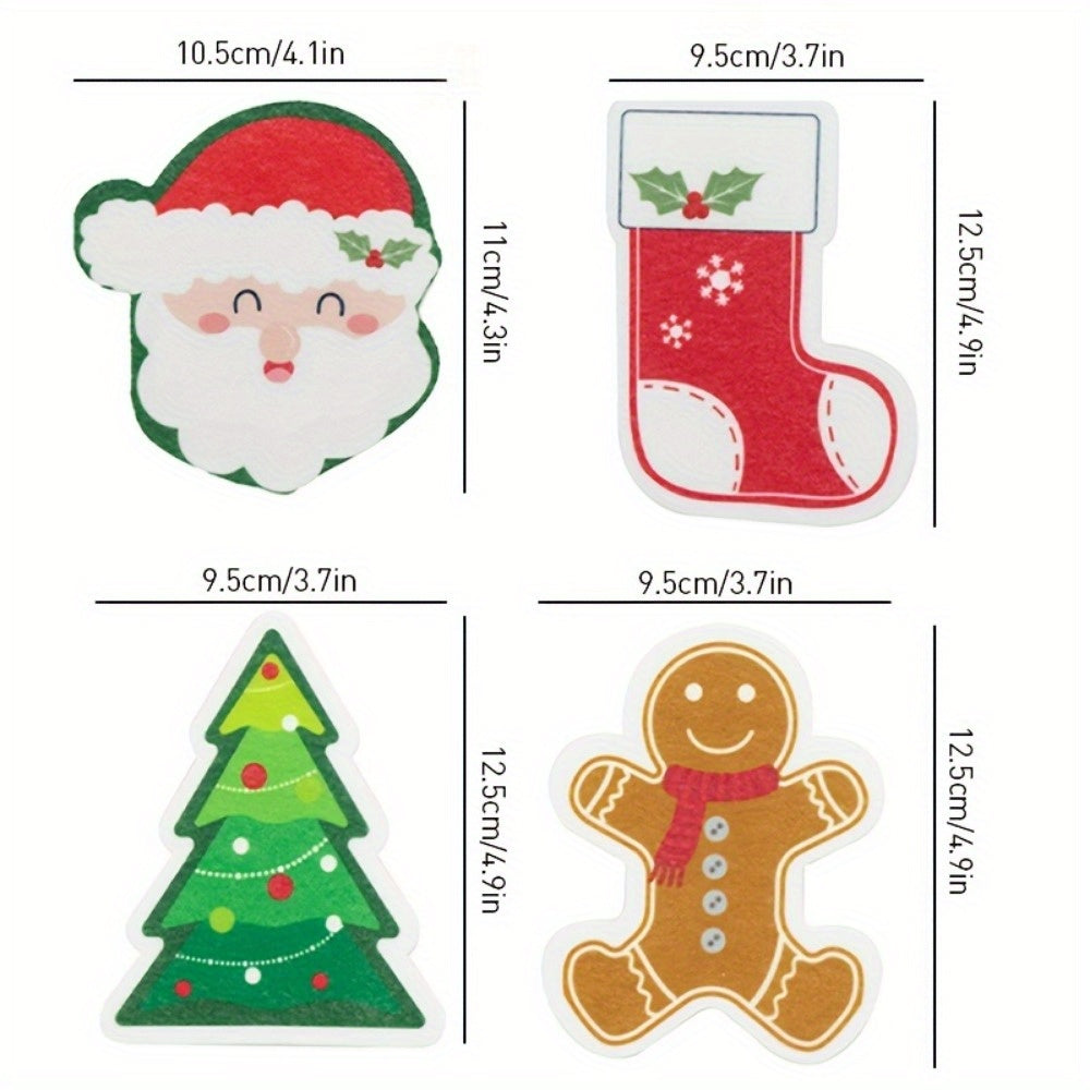 Christmas Sponge Wipe Scouring Pad Dishwashing Cotton Kitchen Cleaning Brush