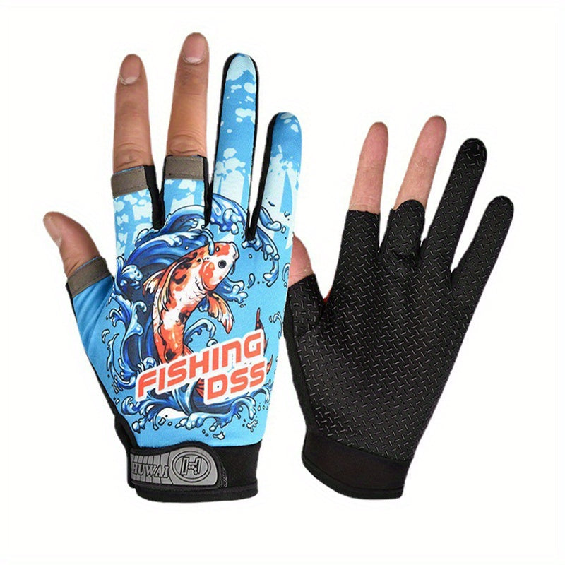 Fingerless Fishing Gloves Sea Fishing Breathable Non-slip Gloves