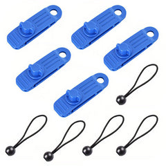 5pcs Portable Clips & 5pcs Elastic Ropes Awning Tent Clamps Canopy Lashing Buckl
