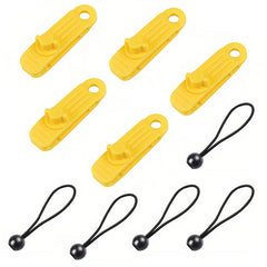 5pcs Portable Clips & 5pcs Elastic Ropes Awning Tent Clamps Canopy Lashing Buckl
