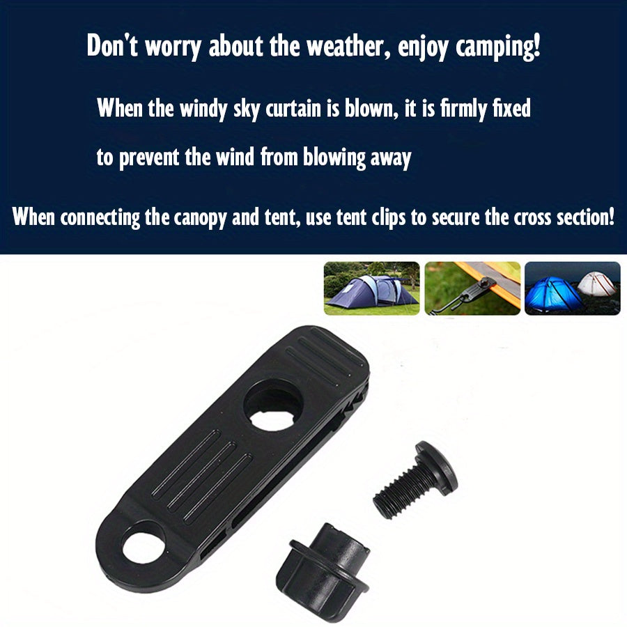 5pcs Portable Clips & 5pcs Elastic Ropes Awning Tent Clamps Canopy Lashing Buckl
