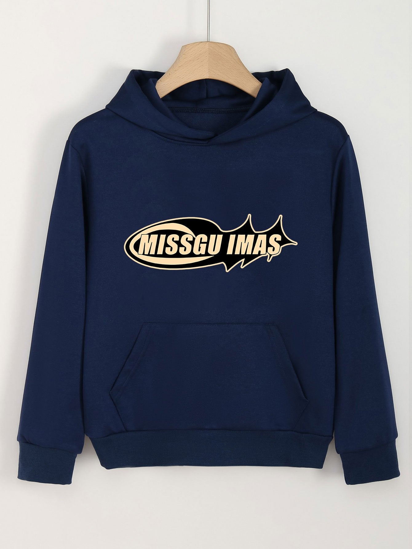 Missgu Imas Pattern Hooded Sweatshirt for Girls