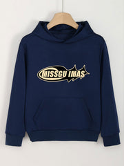 Missgu Imas Pattern Hooded Sweatshirt for Girls