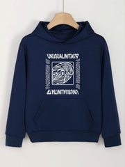 Girls Cartoon Pattern Hooded Sweatshirt For Spring & Autumn
