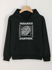 Girls Cartoon Pattern Hooded Sweatshirt For Spring & Autumn