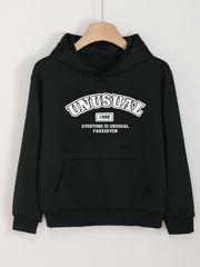 Girls Unique Pattern Hooded Sweatshirt for Outdoor Activities