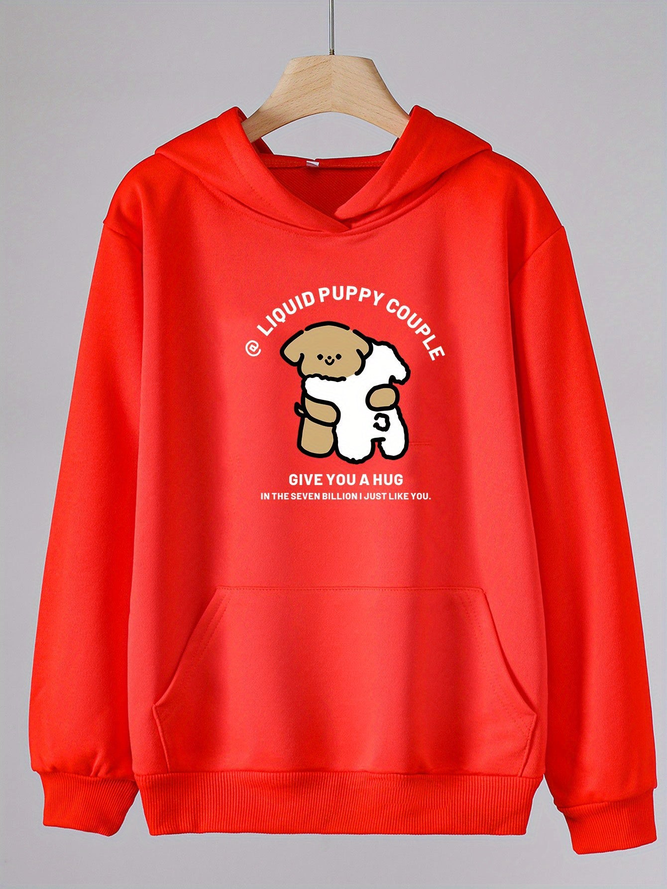 Girls Cartoon Dogs Hooded Sweatshirt For Spring And Autumn