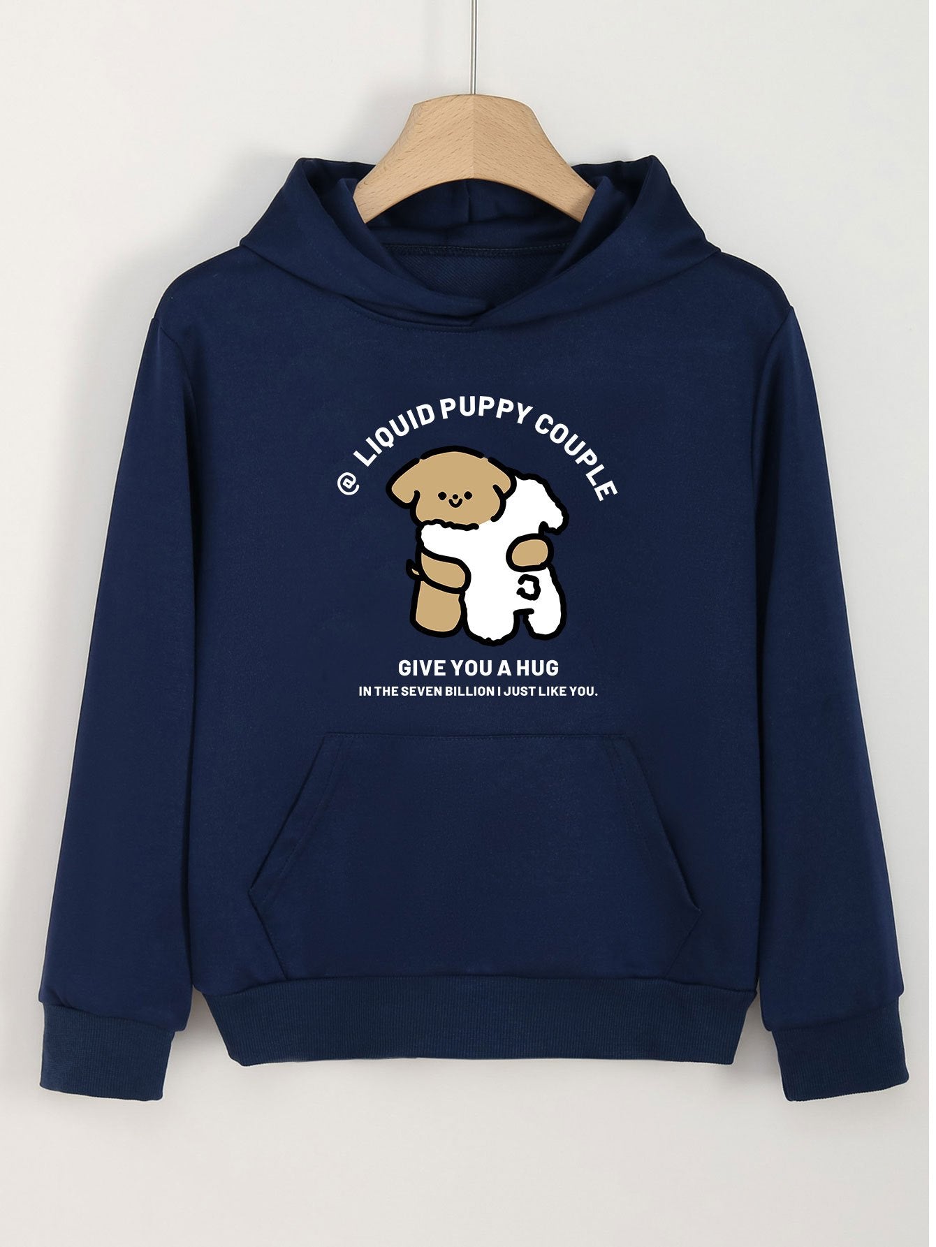 Girls Cartoon Dogs Hooded Sweatshirt For Spring And Autumn