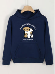Girls Cartoon Dogs Hooded Sweatshirt For Spring And Autumn