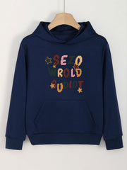 Girls Cartoon Alphabets Pattern Hooded Sweatshirt