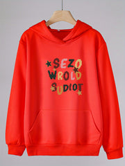 Girls Cartoon Alphabets Pattern Hooded Sweatshirt