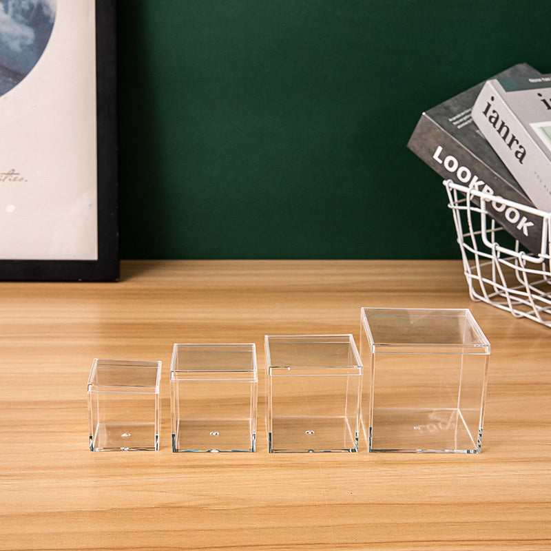 Square Plastic Storage Box with Acrylic Hand Display
