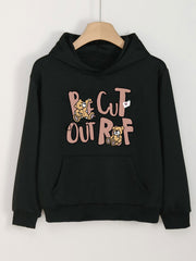 Girls Cartoon Bear Pattern Hooded Sweatshirt for Spring and Autumn