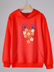 Girls Cartoon Rabbits Hooded Sweatshirt For Spring