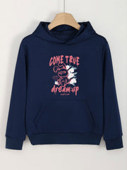 Girls Rabbit & Flower Long Sleeve Hoodie For Spring & Autumn
