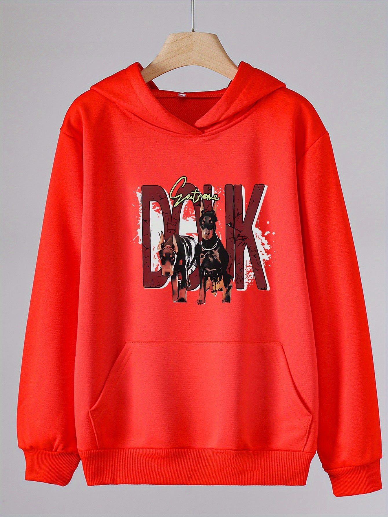 Girls' Dog Graphic Hoodie Pullover for Spring Fall Sports Gift