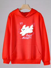 Girls Cartoon Dog Pattern Long Sleeve Hooded Sweatshirt For Spring
