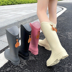 Clover Decor Solid Rain Boots Waterproof Non Slip Outdoor PVC Shoes