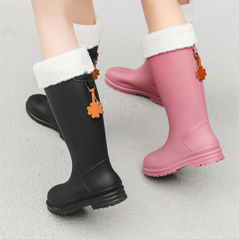 Clover Decor Solid Rain Boots Waterproof Non Slip Outdoor PVC Shoes