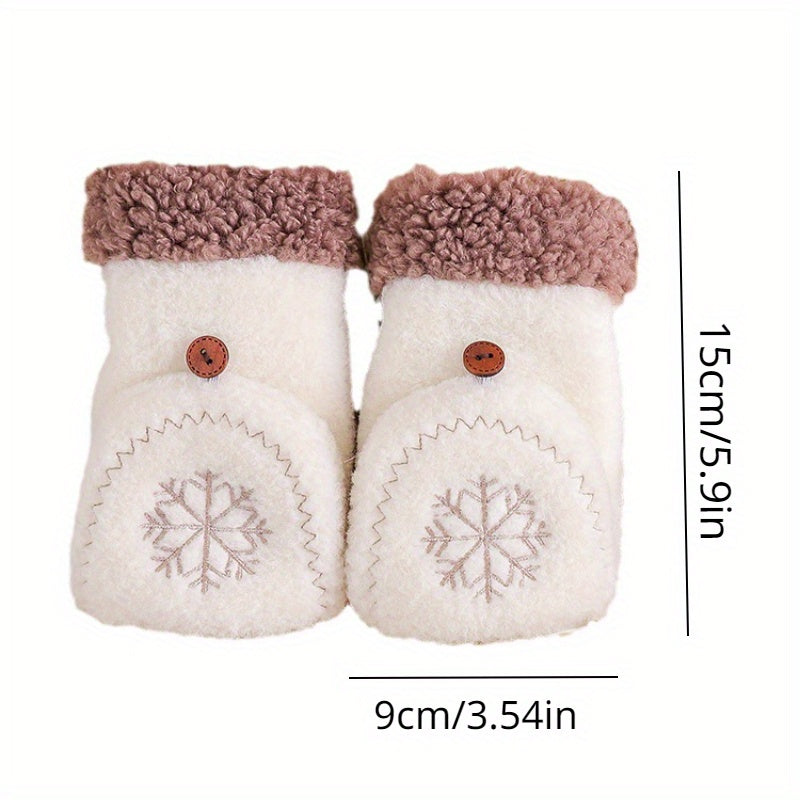 Half Finger Gloves Winter Coldproof Cartoon Gloves Outdoor Sports Gloves