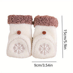 Half Finger Gloves Winter Coldproof Cartoon Gloves Outdoor Sports Gloves