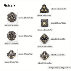 7pcs Metal Polyhedral Dice Set for Board Game