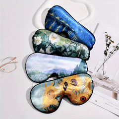 Plant Flower Printed Eye Mask Light Blocking for Yoga Travel Nap