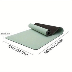 TPE Soft Yoga Mat Solid Pilates Fitness Mat With Carrying Strap