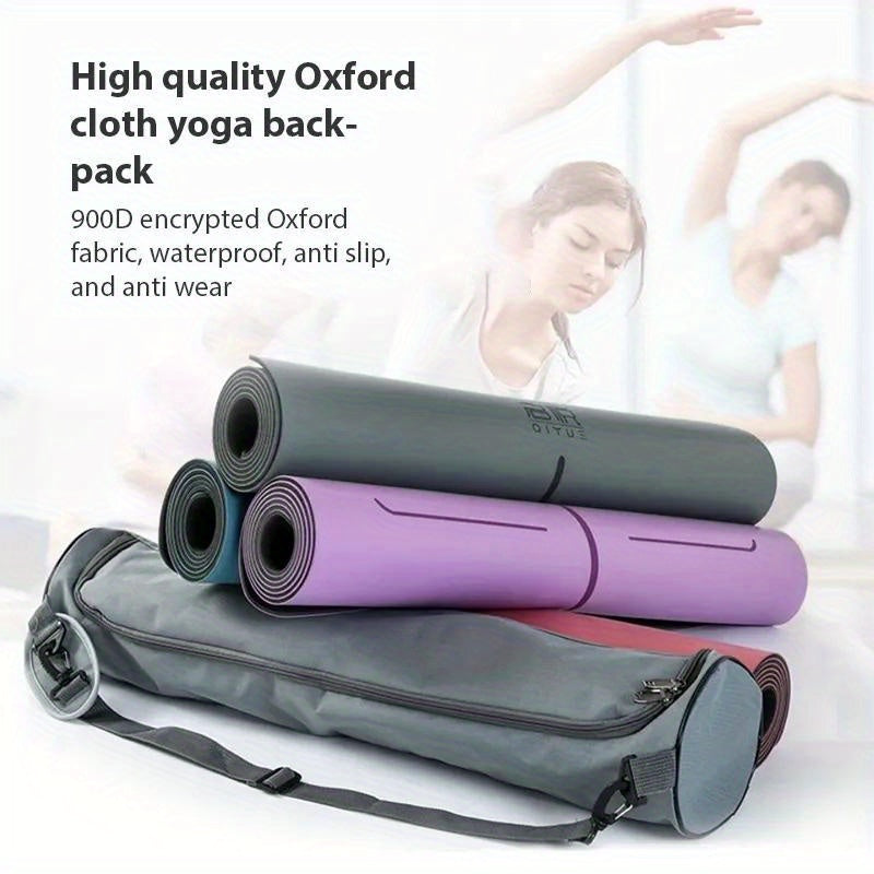 Solid Yoga Mat Storage Bag Pilates Sports Backpack Adjustable Strap