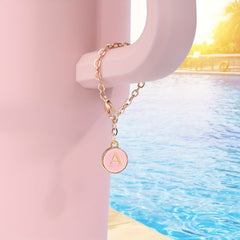 1pc ID Initial Letter Cup Handle Charm Cup Identification Decorative Pendant